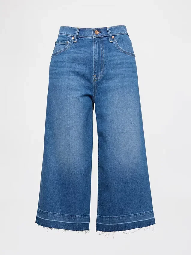 Culottejeans med hög midja