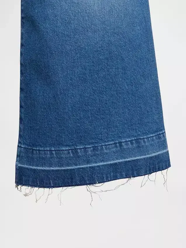 Culottejeans med hög midja