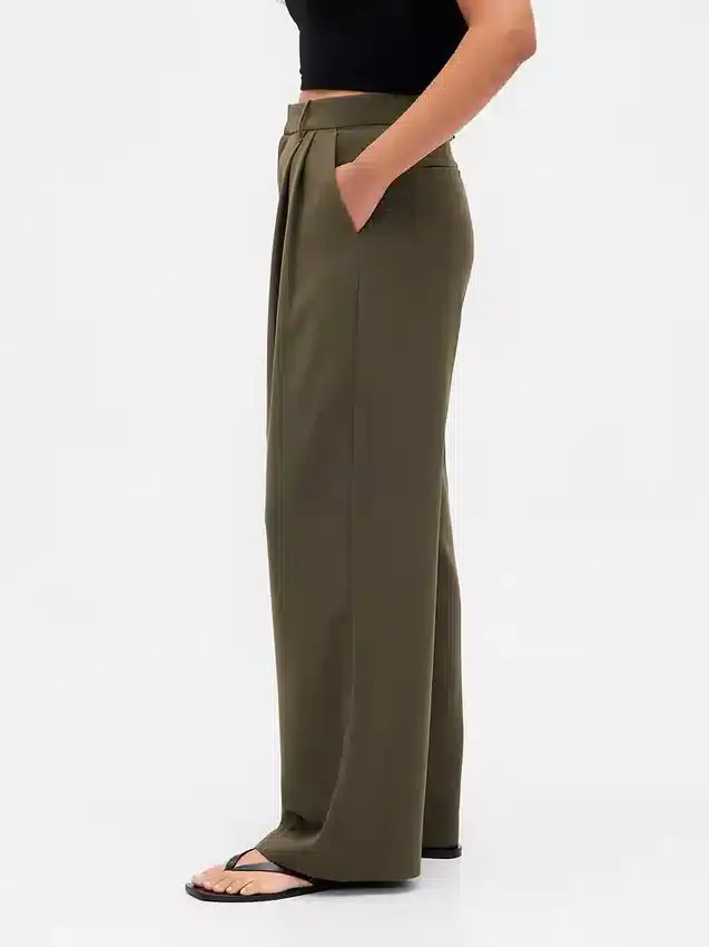 Curvy 365 högmidjade byxor med veck