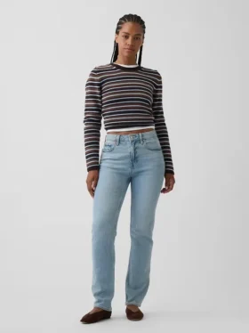 Curvy högmidjade 90-talsinspirerade smala raka Jeans