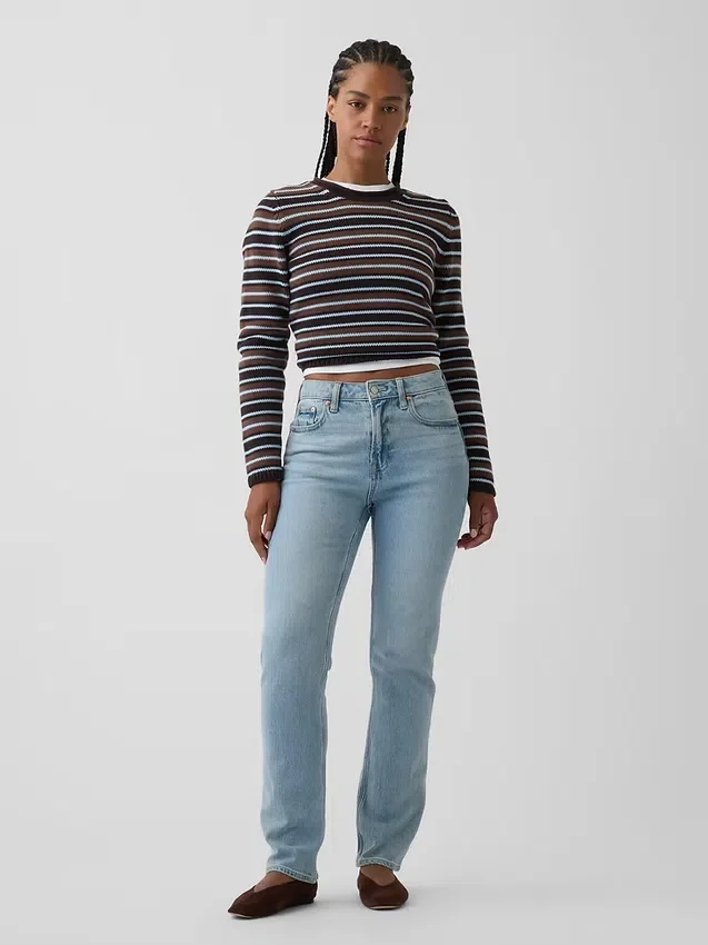Curvy högmidjade 90-talsinspirerade smala raka Jeans