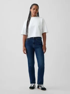 Curvy högmidjade 90-talsinspirerade smala raka Jeans