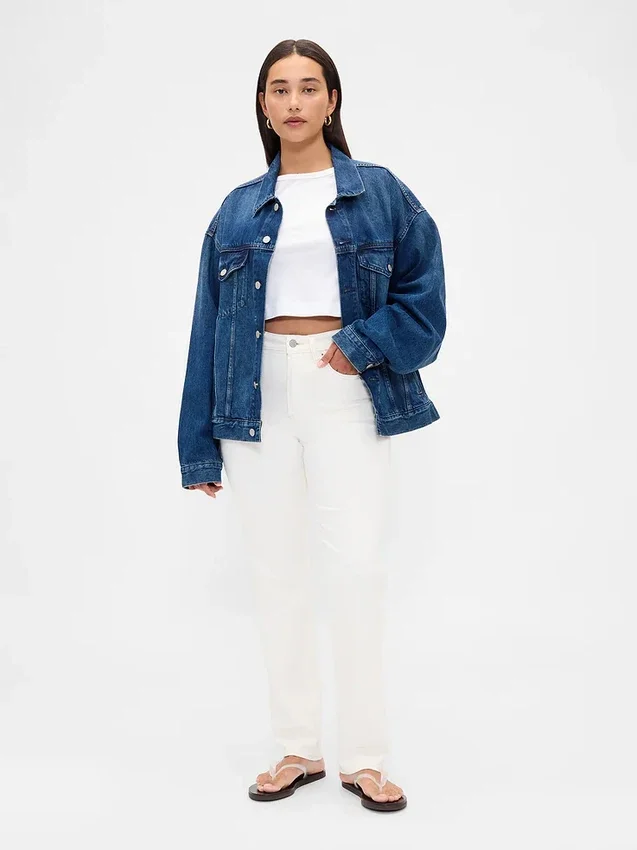 Curvy högmidjade 90-talsinspirerade smala raka Jeans