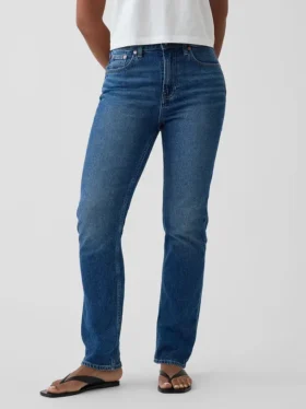 Curvy högmidjade 90-talsinspirerade smala raka Jeans