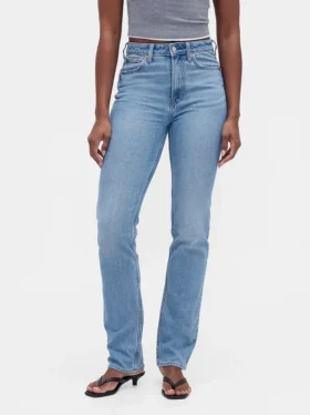 Curvy högmidjade 90-talsinspirerade smala raka Jeans