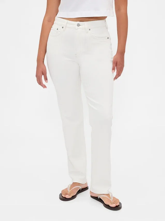 Curvy högmidjade 90-talsinspirerade smala raka Jeans