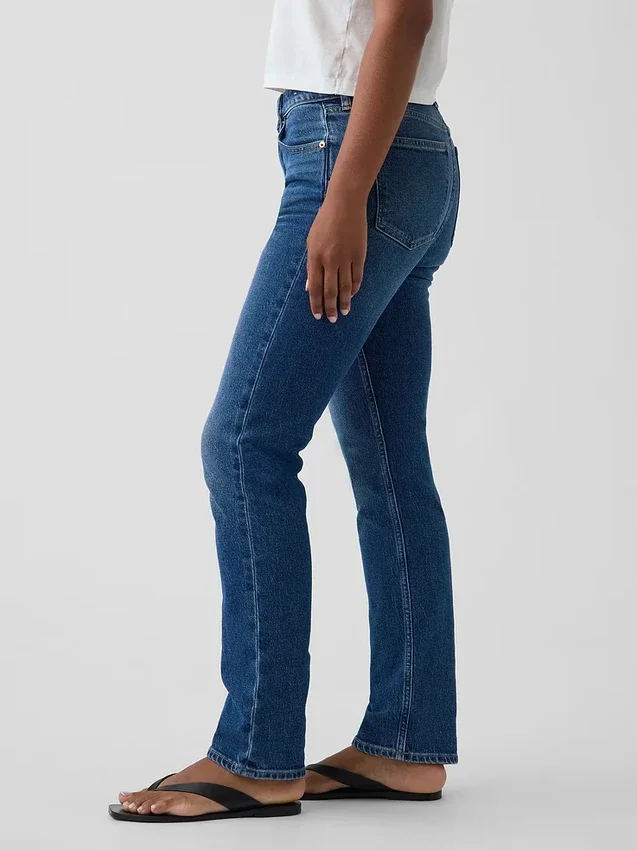 Curvy högmidjade 90-talsinspirerade smala raka Jeans