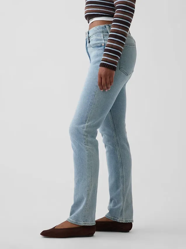 Curvy högmidjade 90-talsinspirerade smala raka Jeans