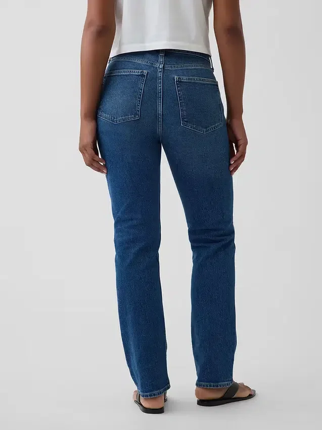 Curvy högmidjade 90-talsinspirerade smala raka Jeans