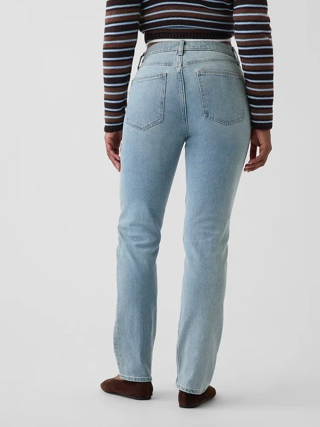 Curvy högmidjade 90-talsinspirerade smala raka Jeans