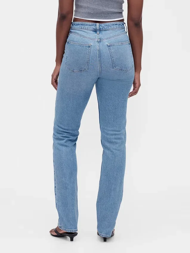 Curvy högmidjade 90-talsinspirerade smala raka Jeans