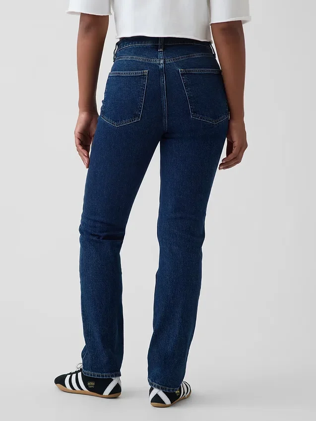 Curvy högmidjade 90-talsinspirerade smala raka Jeans