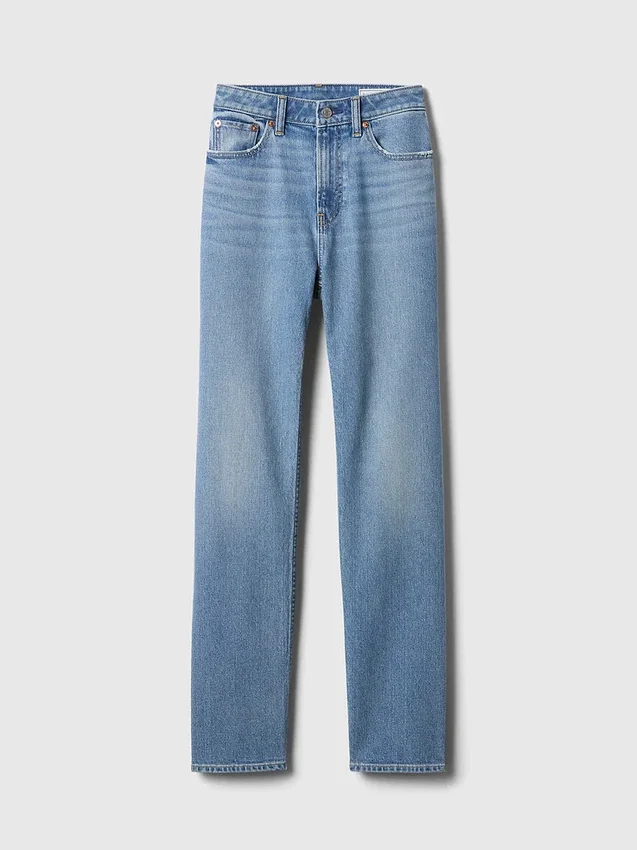 Curvy högmidjade 90-talsinspirerade smala raka Jeans