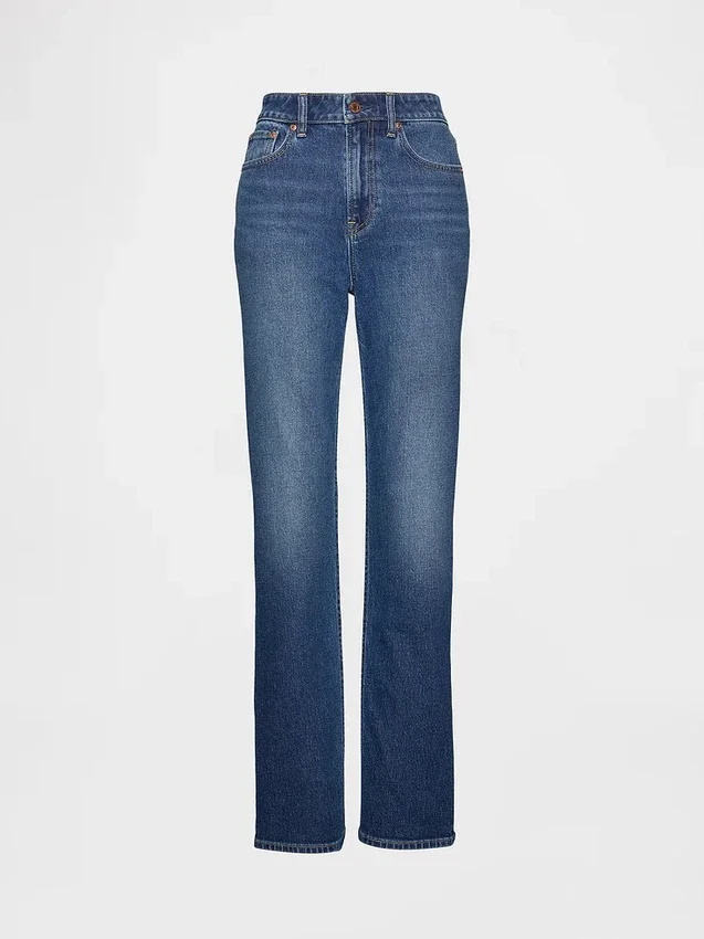 Curvy högmidjade 90-talsinspirerade smala raka Jeans