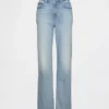 Curvy högmidjade 90-talsinspirerade smala raka Jeans