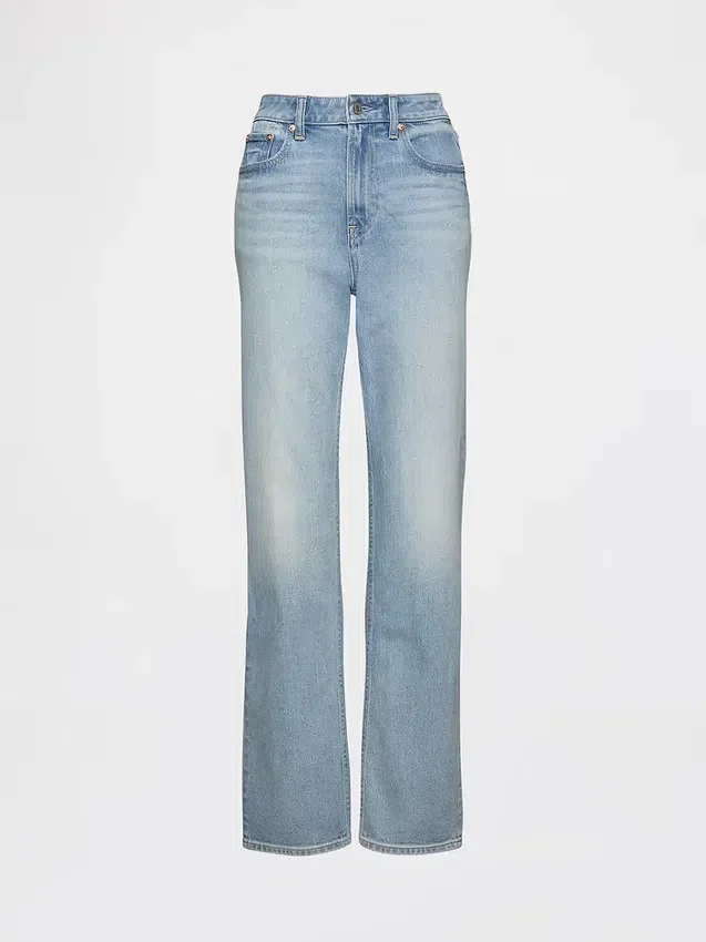 Curvy högmidjade 90-talsinspirerade smala raka Jeans