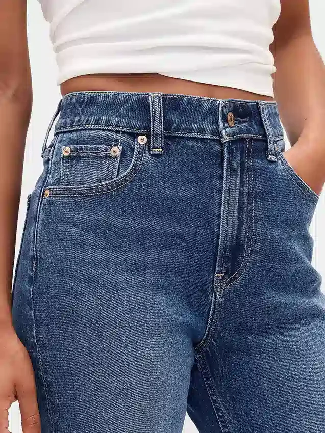 Curvy högmidjade 90-talsinspirerade smala raka Jeans