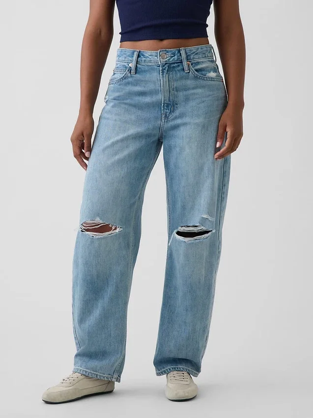 Curvy High Rise Barrel Jeans