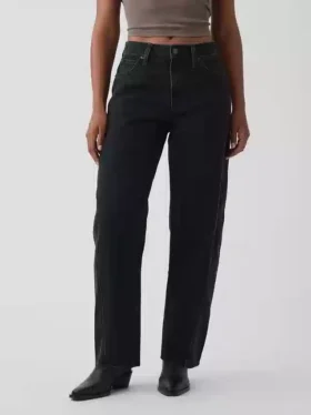 Curvy High Rise Barrel Jeans