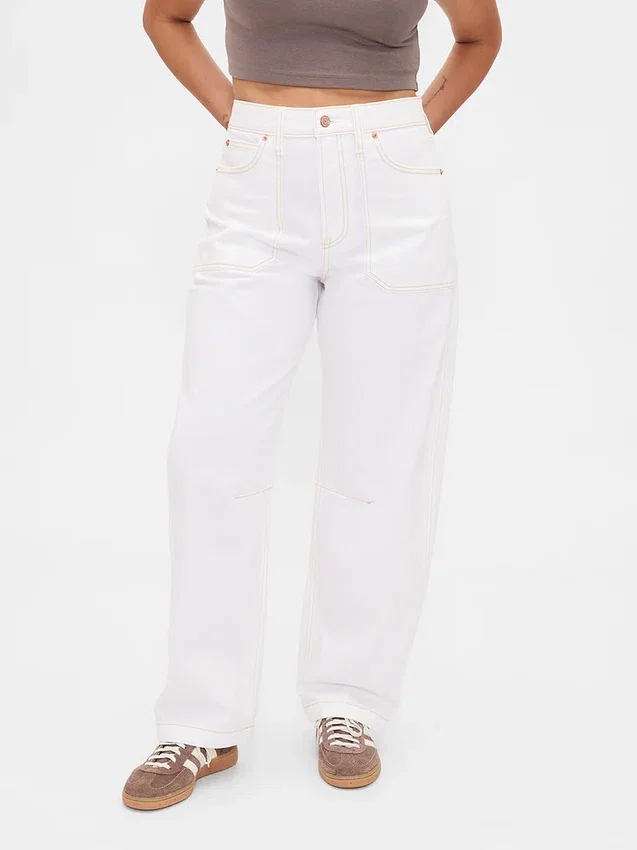 Curvy High Rise Barrel Jeans