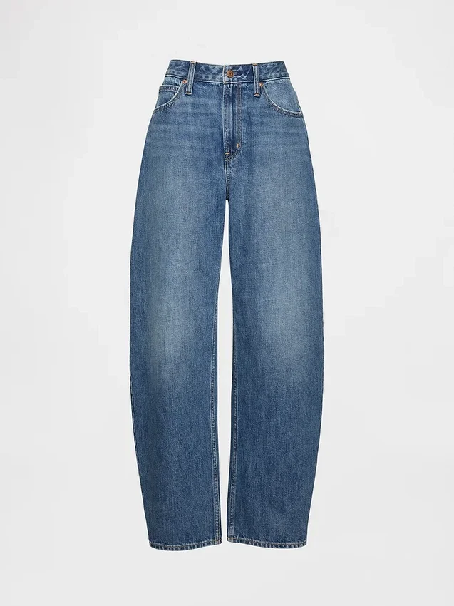 Curvy High Rise Barrel Jeans