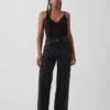 Curvy High Rise Stride-jeans med vida ben