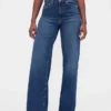 Curvy High Rise Stride-jeans med vida ben