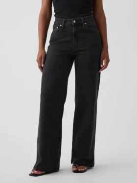 Curvy High Rise Stride-jeans med vida ben
