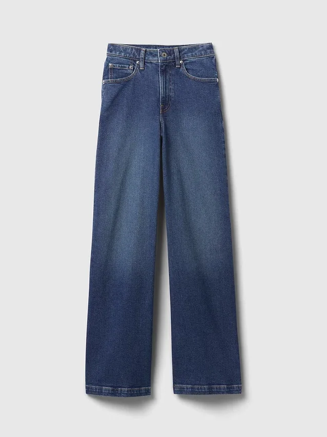 Curvy High Rise Stride-jeans med vida ben