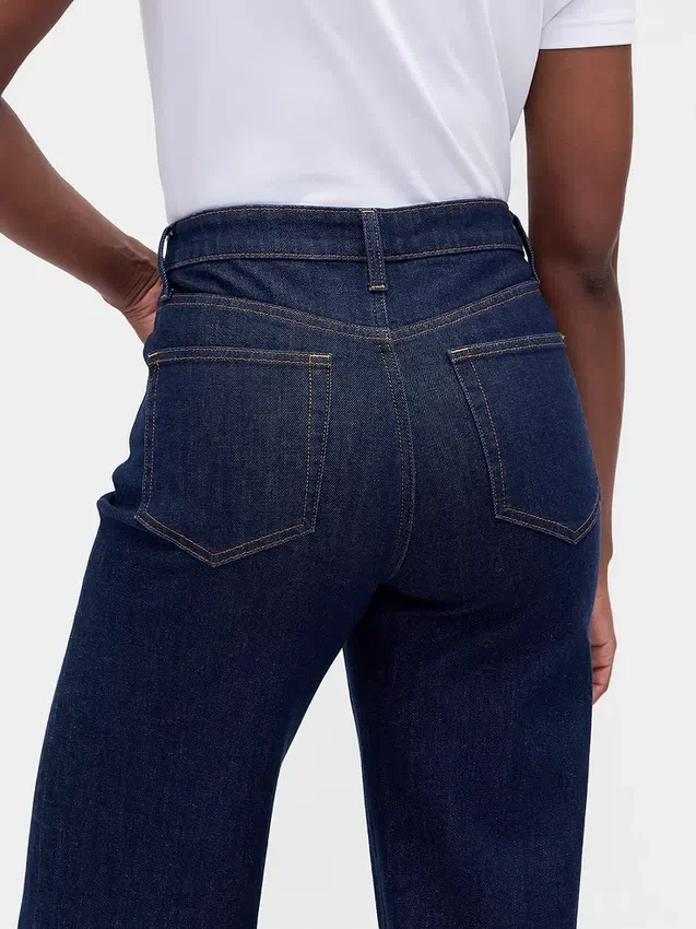 Curvy High Rise Stride-jeans med vida ben