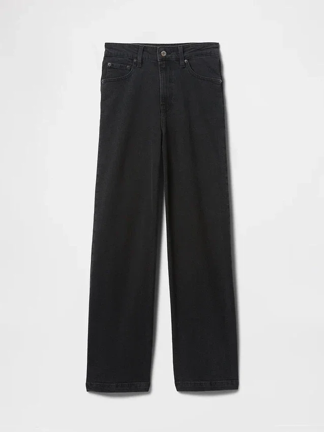 Curvy High Rise Stride-jeans med vida ben