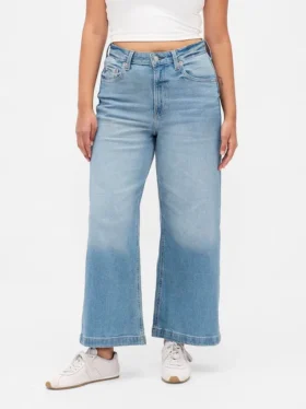 Curvy High Stride-jeans med vida ben och ankellängd