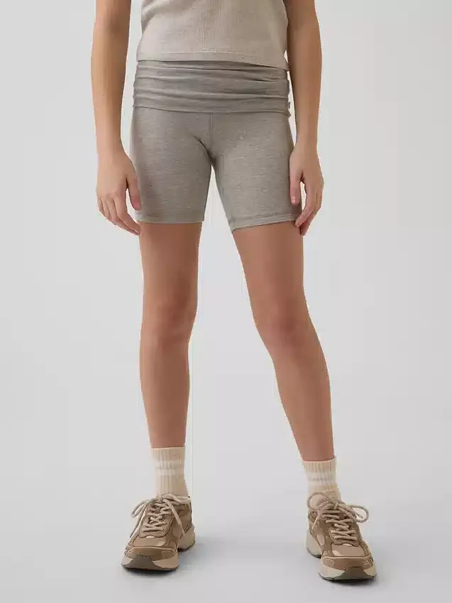 Cykelshorts för barn med uppvikt midja