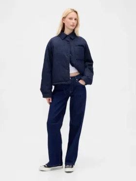 Denim-pufferjacka