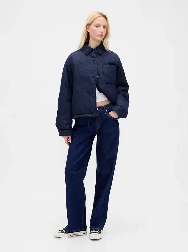 Denim-pufferjacka
