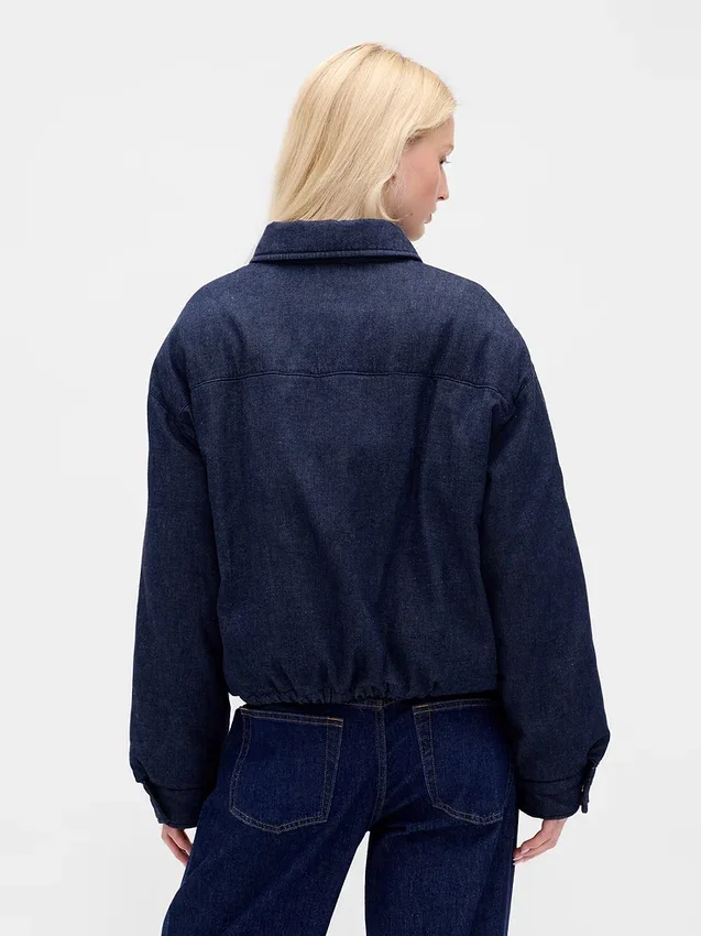 Denim-pufferjacka