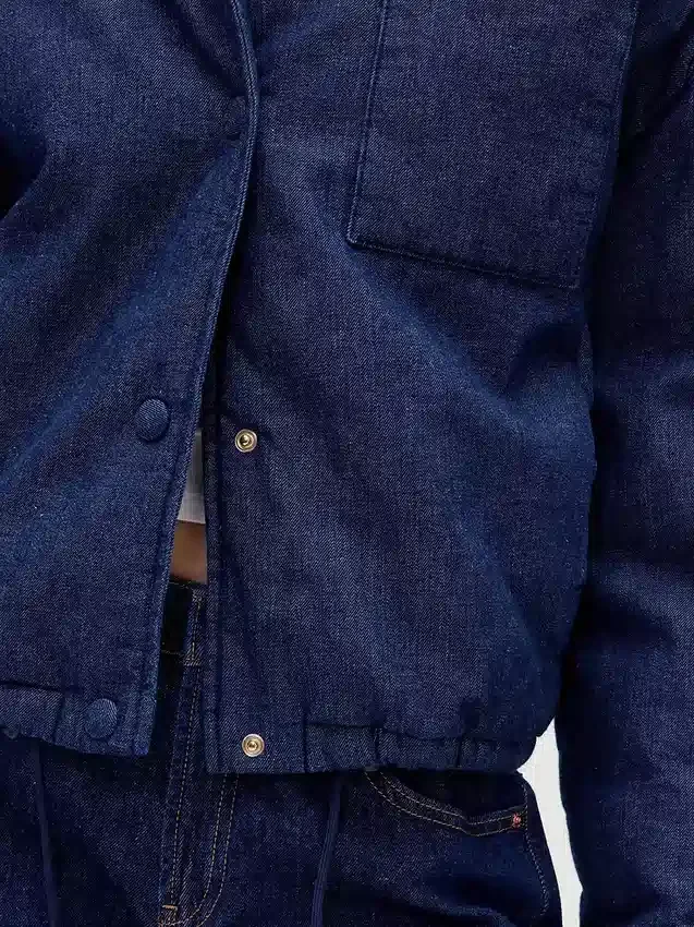 Denim-pufferjacka