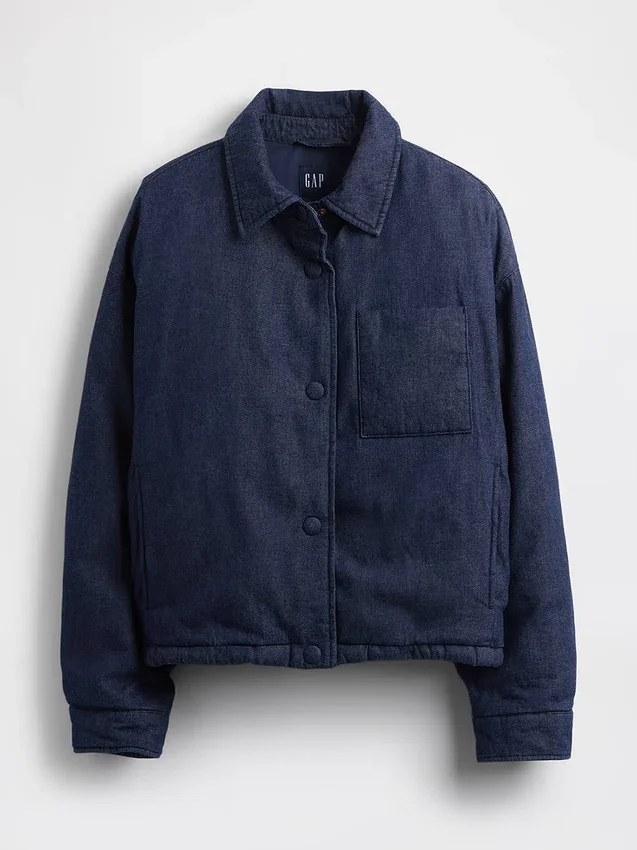 Denim-pufferjacka