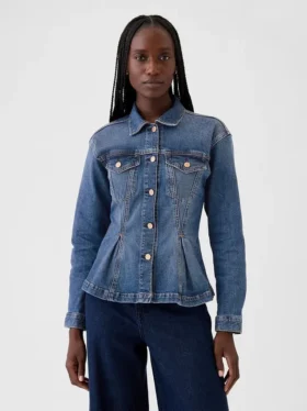 Denimjacka med insnörning