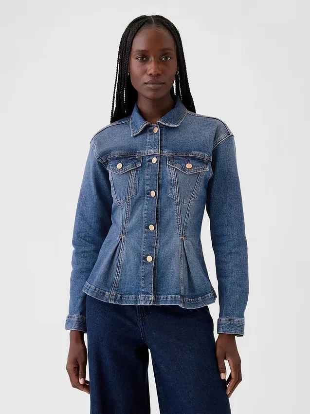 Denimjacka med insnörning