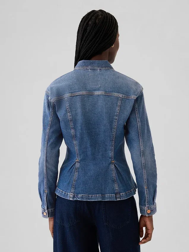 Denimjacka med insnörning