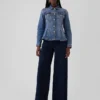 Denimjacka med insnörning