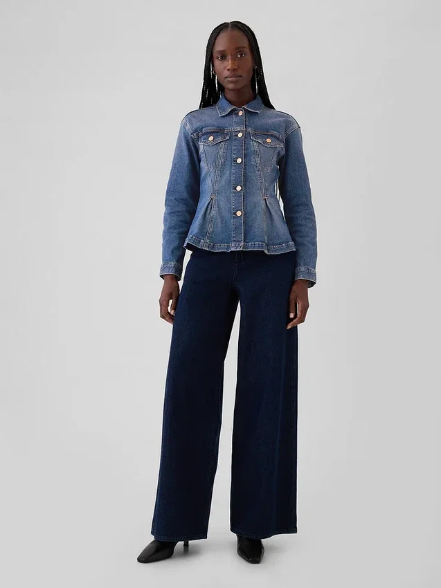 Denimjacka med insnörning