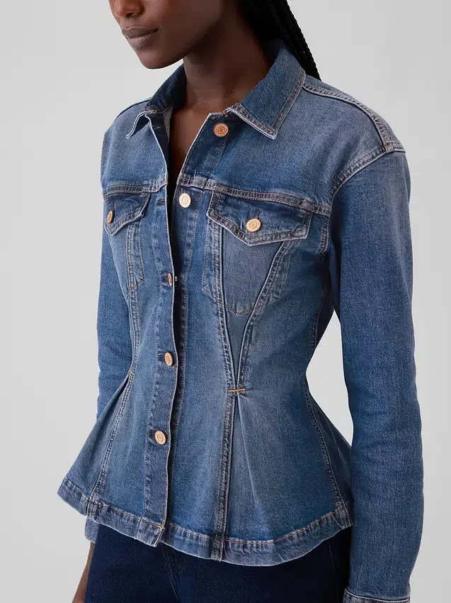 Denimjacka med insnörning