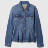 Denimjacka med insnörning