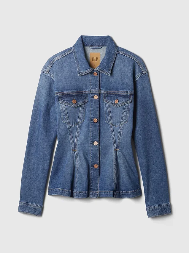 Denimjacka med insnörning