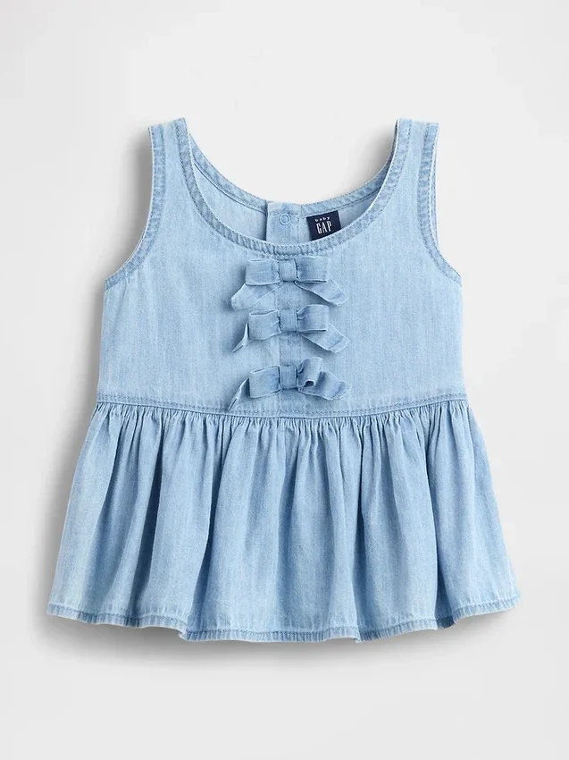 Denimlinne med rosett för Baby & Småbarn