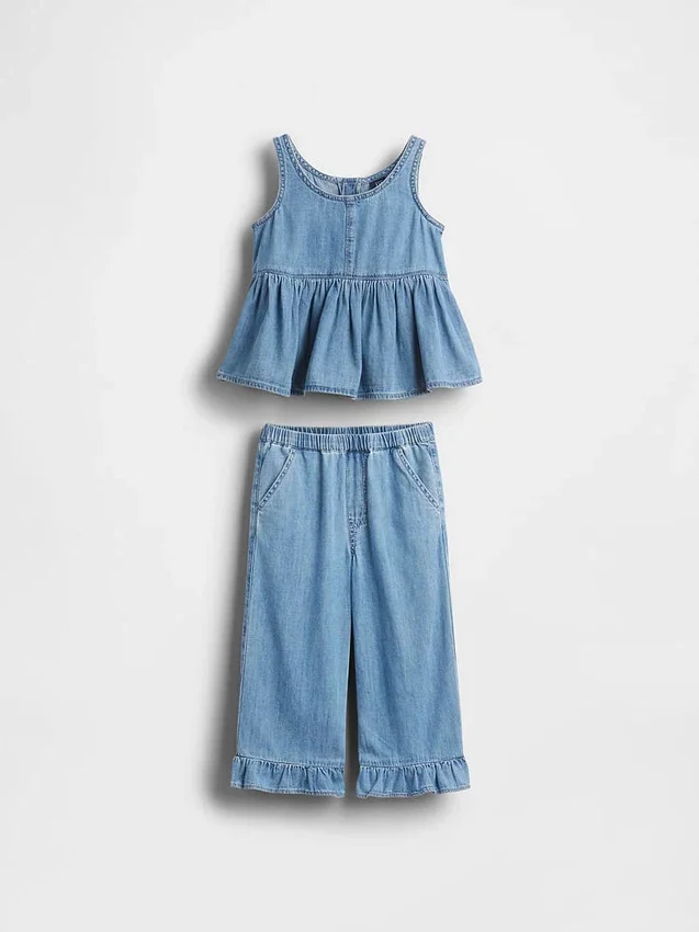 Denimset med volanger för Baby & Småbarn