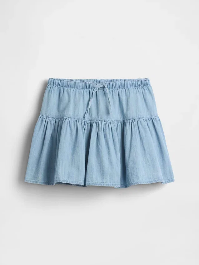 Denimskort med volanger för barn