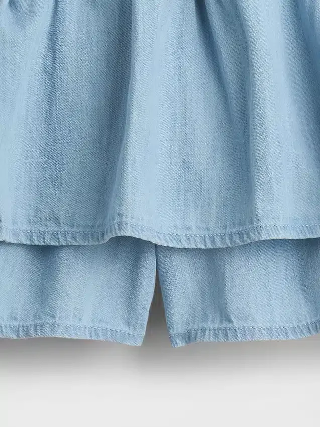Denimskort med volanger för barn